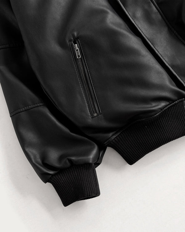 CHAQUETA NEGRA CUERO