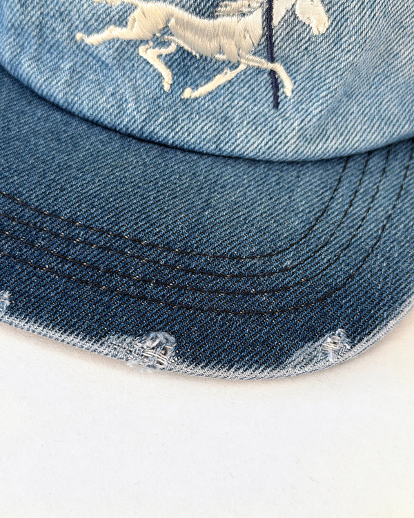 GORRA DENIM CABALLO AZUL