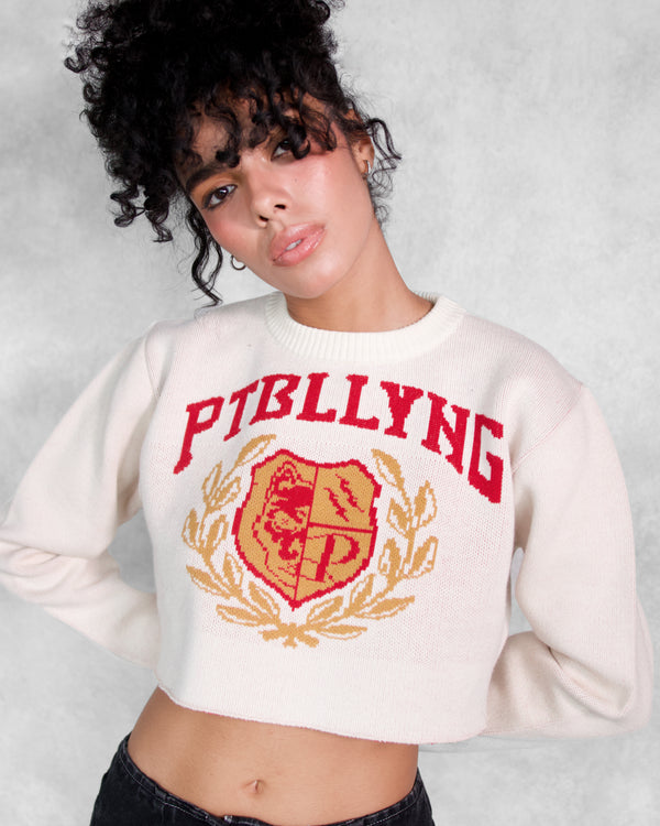 KNIT CREWNECK PITBULLYING GOLDEN - CREAM