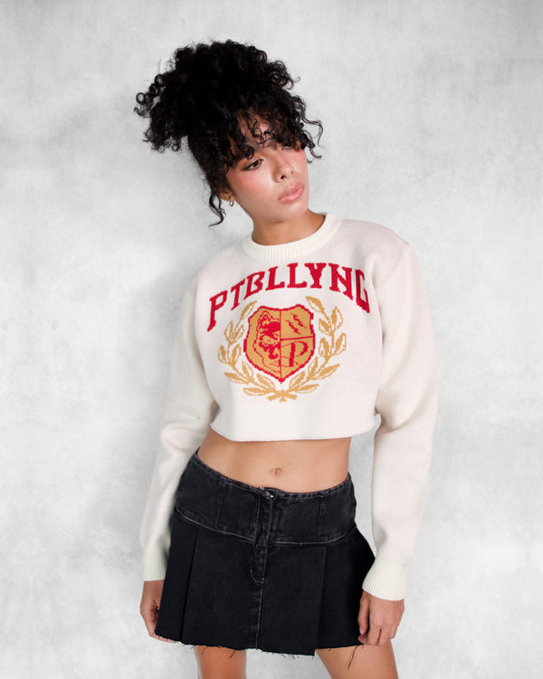 KNIT CREWNECK PITBULLYING GOLDEN - CREAM