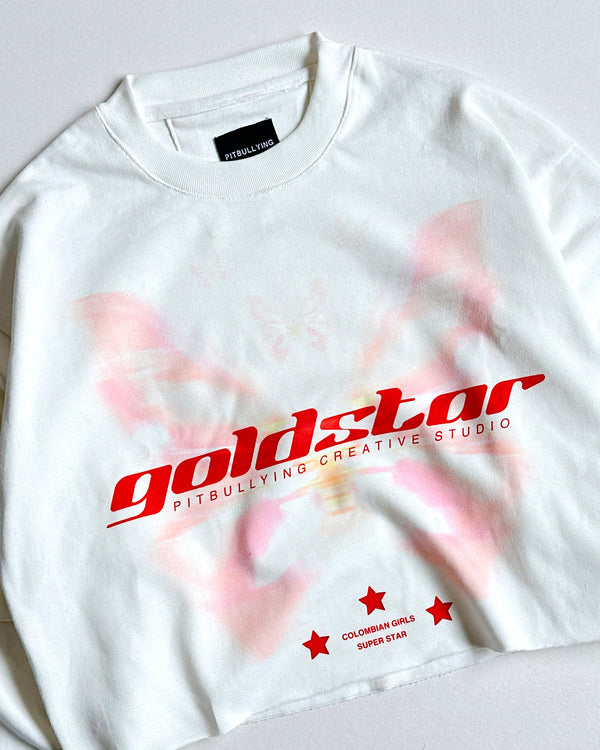 Camibuso Crop Blanco Pitbullying Goldstar