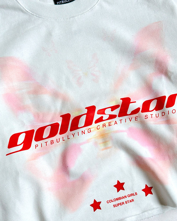 Camibuso Crop Blanco Pitbullying Goldstar