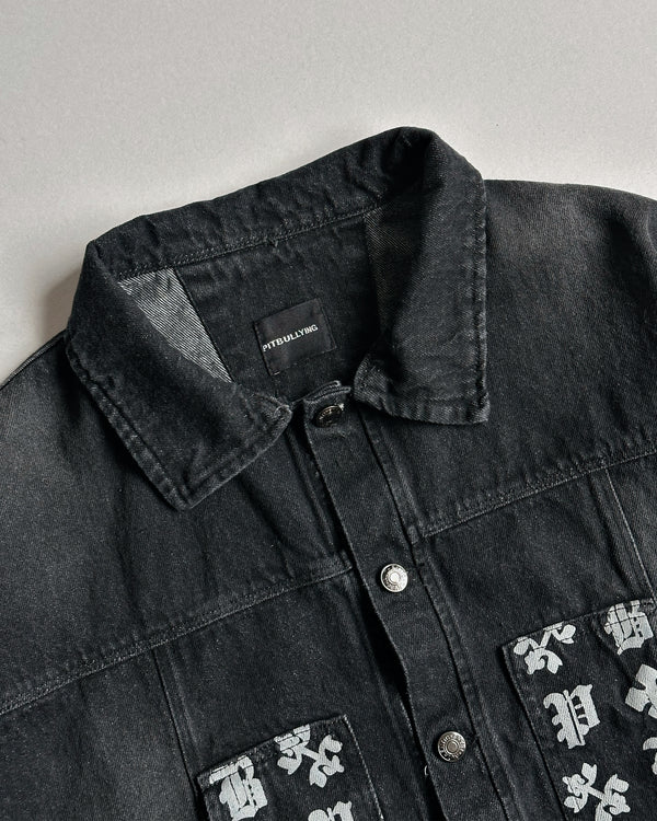 DENIM JACKET BLACK MONOGRAM