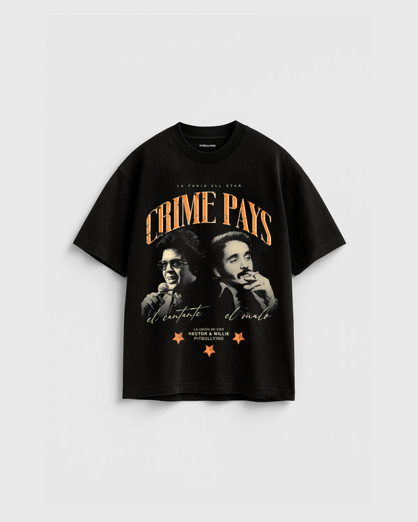 Crime Pays Camiseta Negro