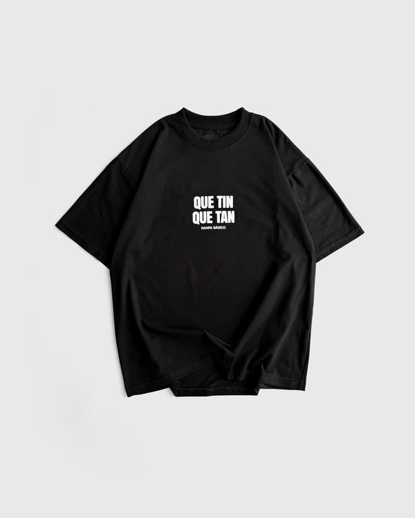 Camiseta Negra Virgen Ft Nanpa Básico - Que Tin y Que Tan
