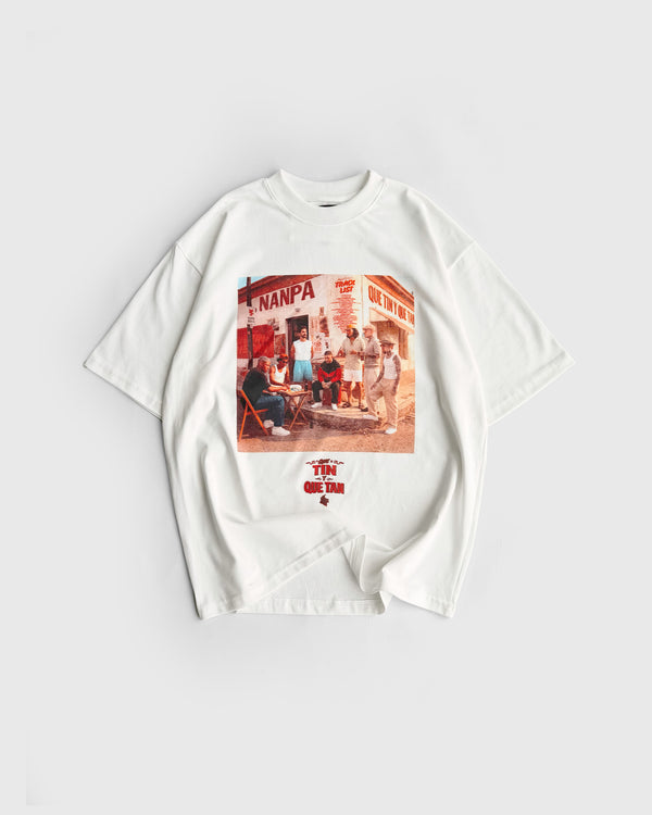 Camiseta Blanca Ft Nanpa Básico - Que Tin y Que Tan