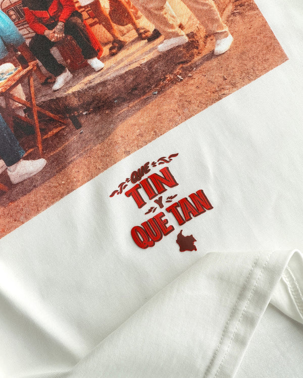 Camiseta Blanca Ft Nanpa Básico - Que Tin y Que Tan