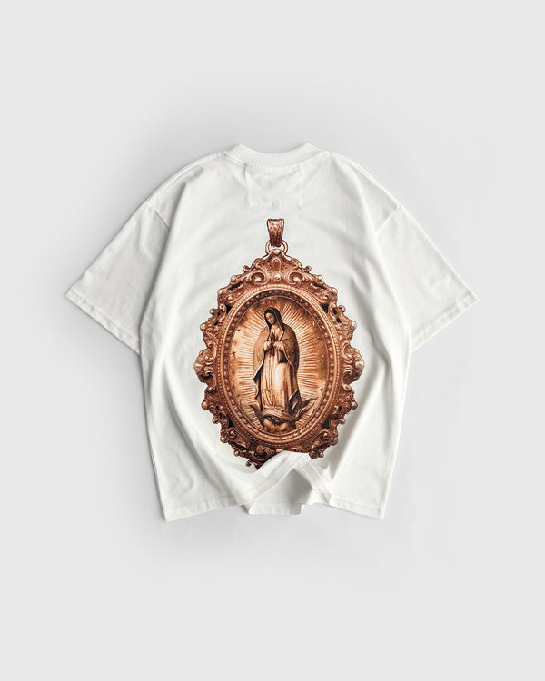 Camiseta Blanca Virgen Ft Nanpa Básico - Que Tin y Que Tan