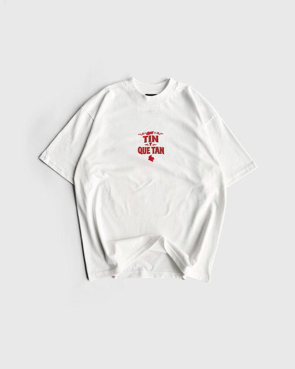 Camiseta Blanca Virgen Ft Nanpa Básico - Que Tin y Que Tan
