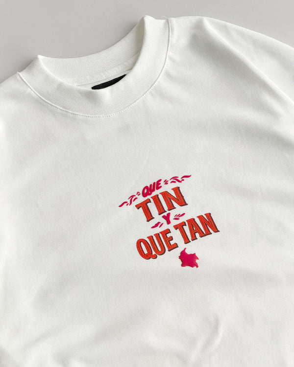 Camiseta Blanca Virgen Ft Nanpa Básico - Que Tin y Que Tan