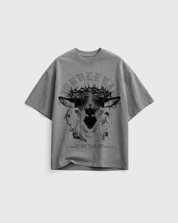 Camiseta Oversize Sagrado Corazon Gris