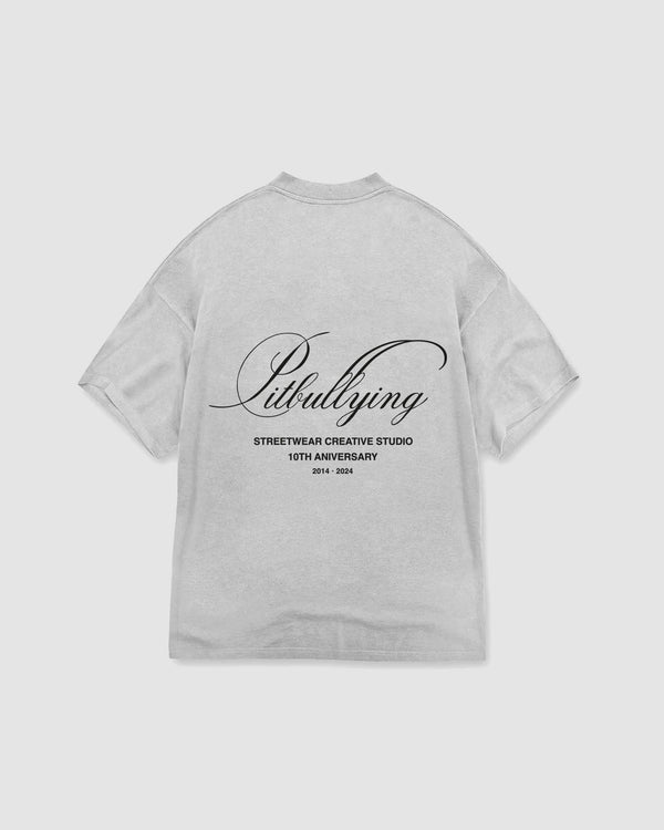 Camiseta Básica Aniversario Gris Pitbullying - Edición limitada