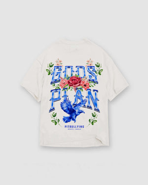 Camiseta oversized crema Liberty - Gods plan Pitbullying