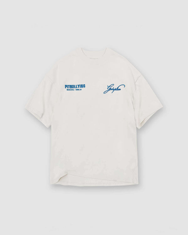 Camiseta oversized crema Liberty - Gods plan Pitbullying