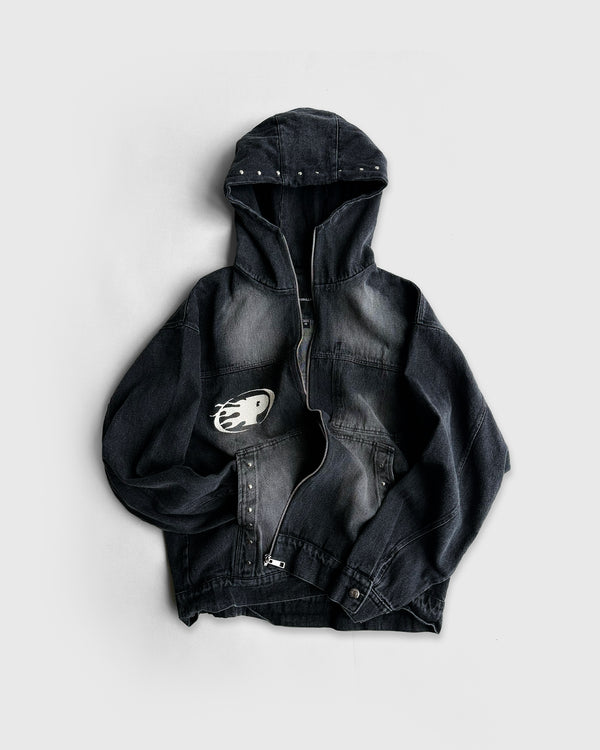 Denim Zip Saints Dirty Black