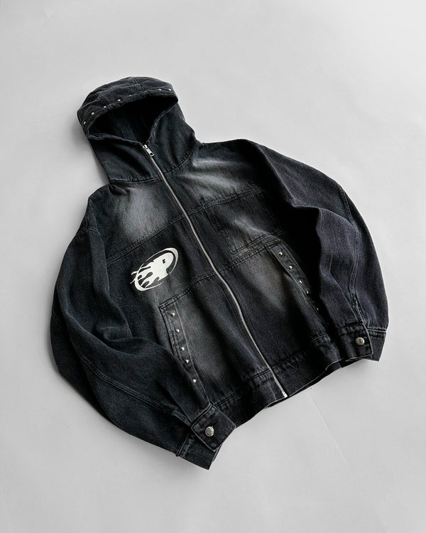 Denim Zip Saints Dirty Black
