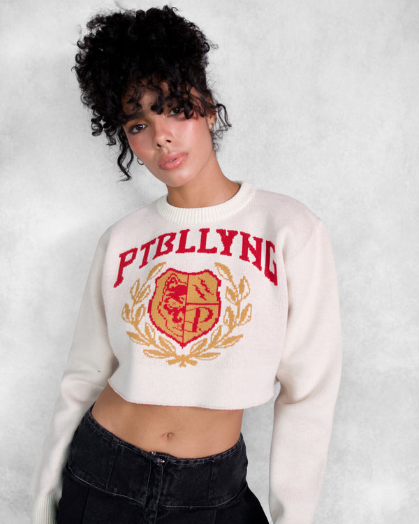 KNIT CREWNECK PITBULLYING GOLDEN - CREAM