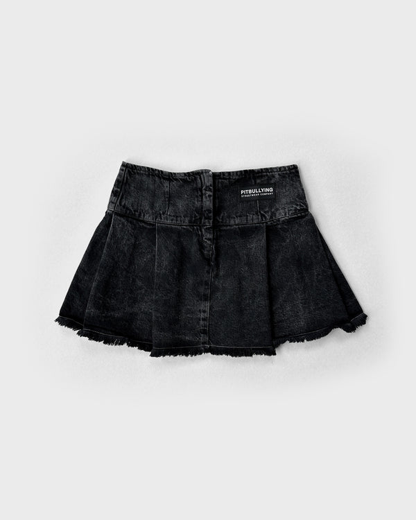 BASICS PLEATED SKIRT WASHED BLACK