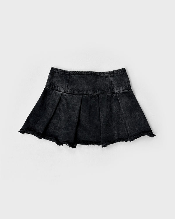 BASICS PLEATED SKIRT WASHED BLACK