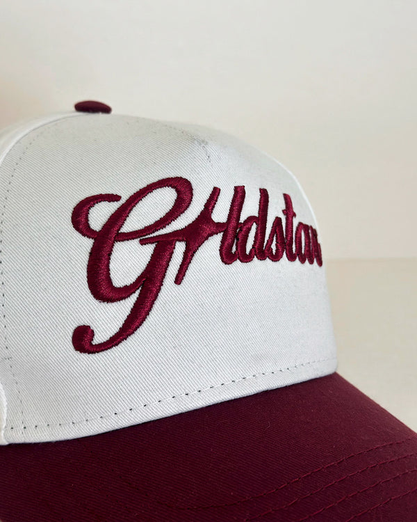 Gorra GoldStar Blanca Vinotinto Pitbullying