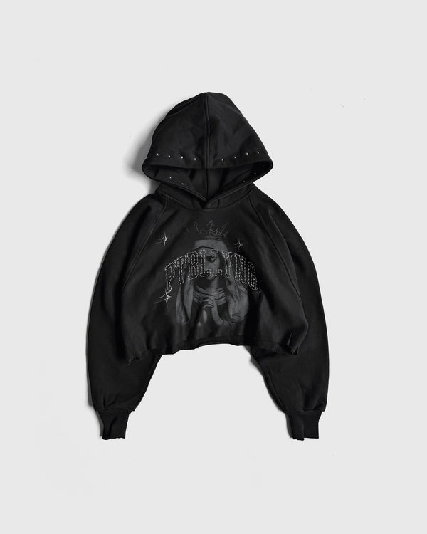 HOODIE CROP / GOLDSTAR (SOLID BLACK)