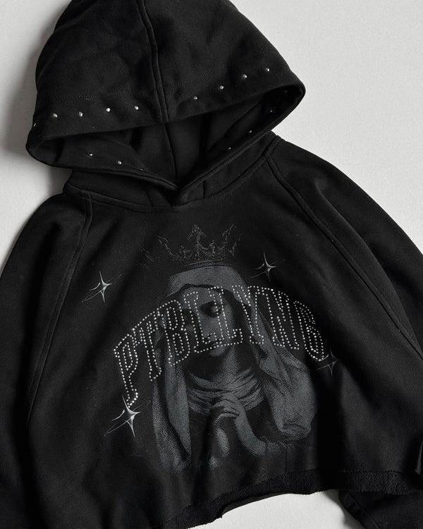 HOODIE CROP / GOLDSTAR (SOLID BLACK)