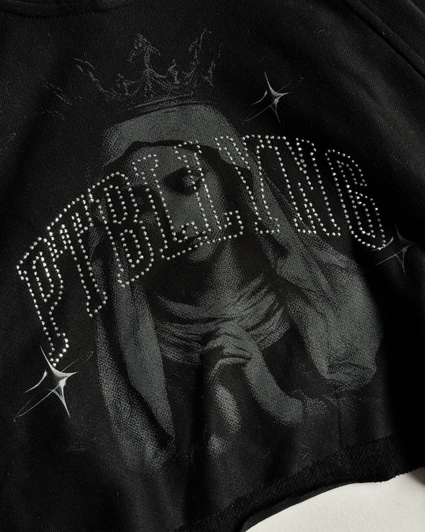 HOODIE CROP / GOLDSTAR (SOLID BLACK)