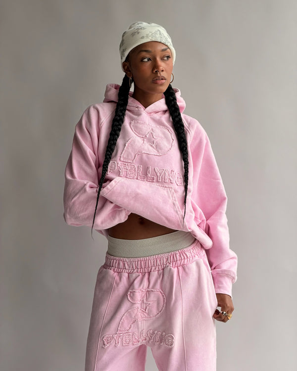 HOODIE STAR GANG ROSA MUJER