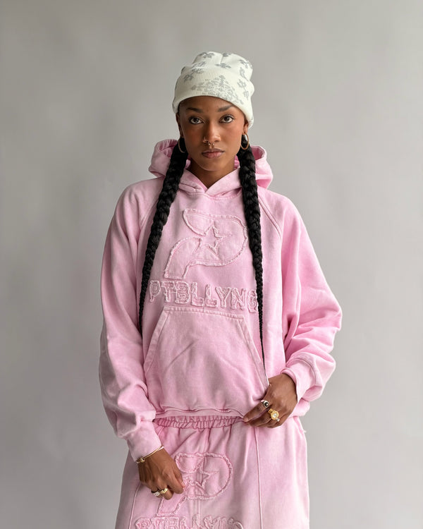 HOODIE STAR GANG ROSA MUJER