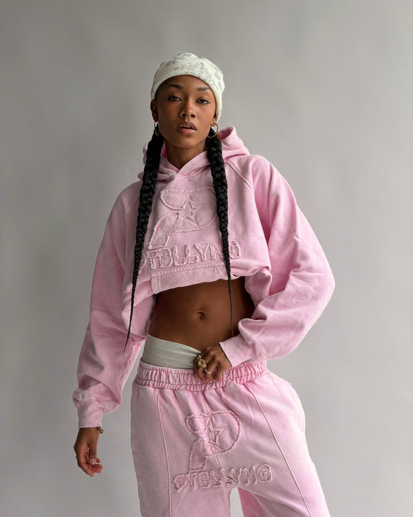 HOODIE STAR GANG ROSA MUJER