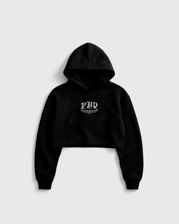 Hoodie Crop Negro 30:30