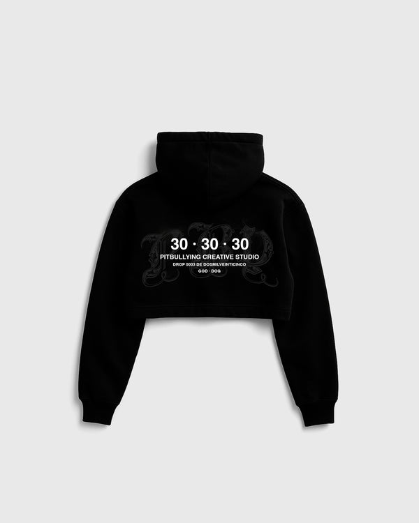 Hoodie Crop Negro 30:30