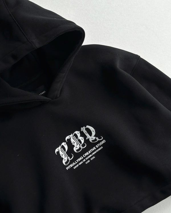 Hoodie Crop Negro 30:30
