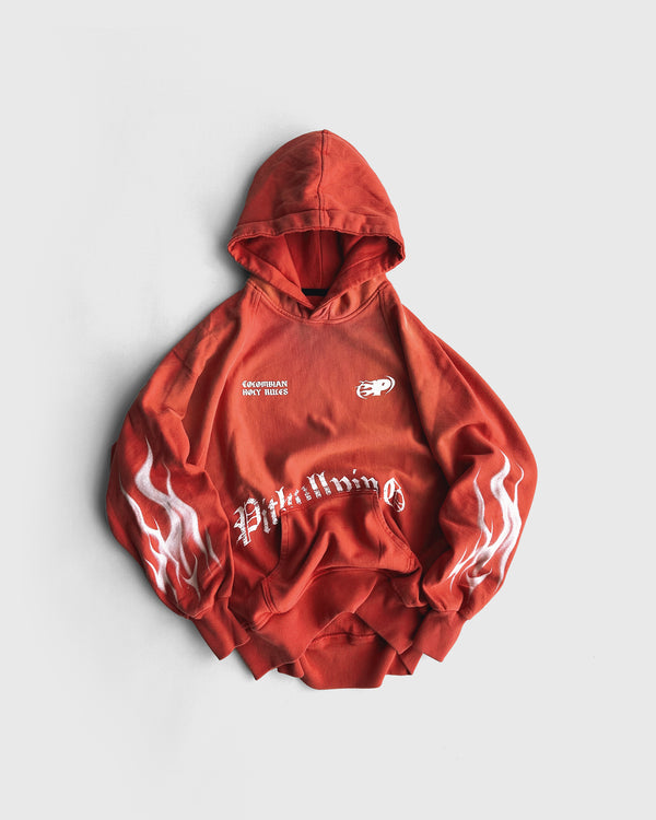 Pitbullying Flame Hoodie Rojo