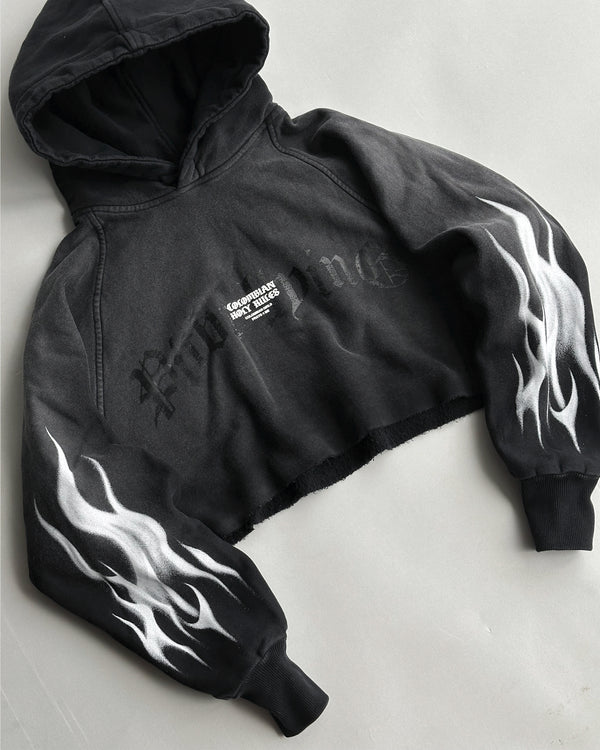 Hoodie Crop Negro