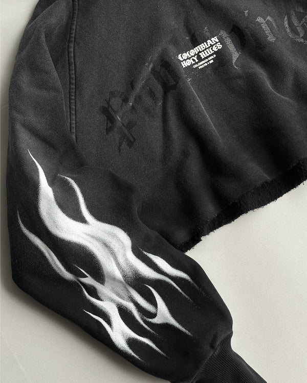 Hoodie Crop Negro