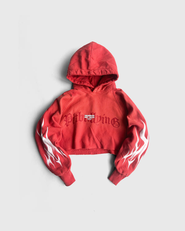 Hoodie crop Rojo