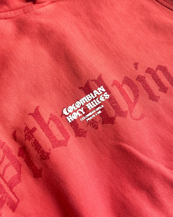 Hoodie crop Rojo