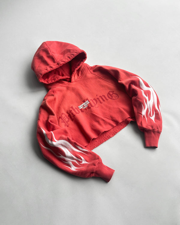 Hoodie crop Rojo