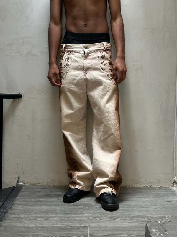 Pantalón Beige Monograma Pitbullying