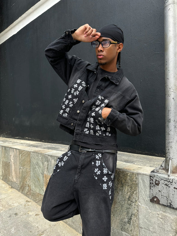Pantalón Negro Monograma Pitbullying