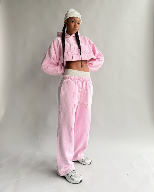 SET HOODIE + JOGGER STAR GANG ROSA MUJER