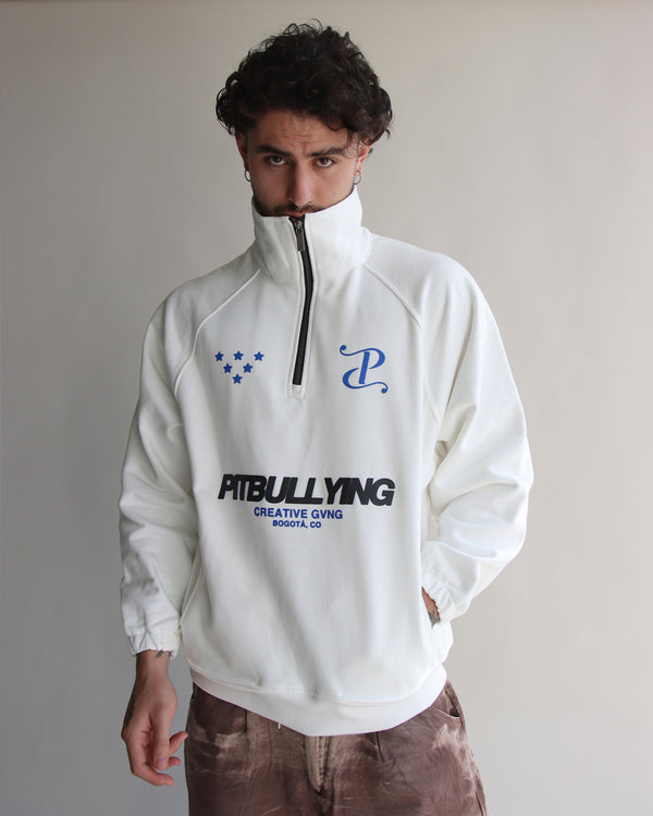 Hoodie Cuello Alto Crudo