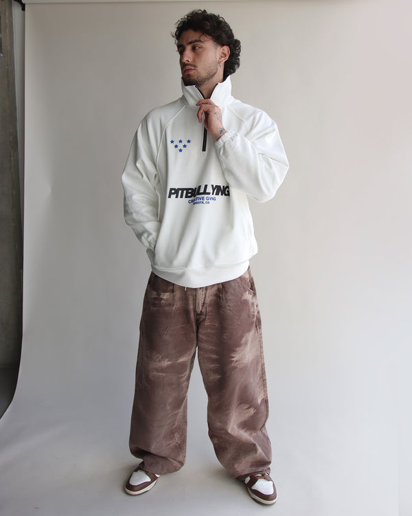 Hoodie Cuello Alto Crudo