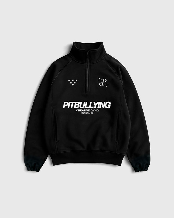 Hoodie Cuello Alto Negro