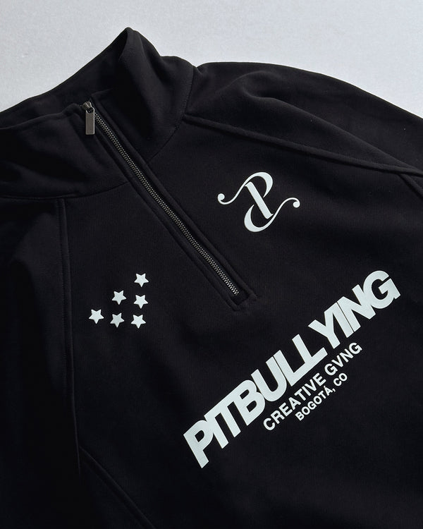 Hoodie Cuello Alto Negro