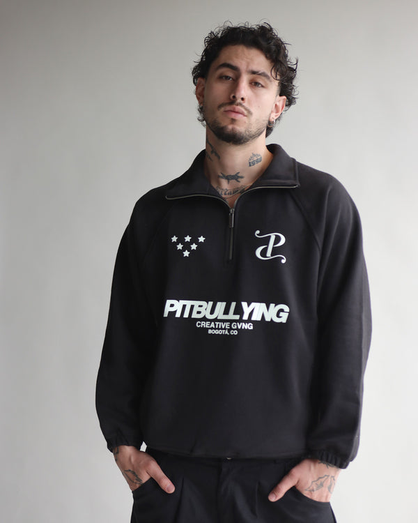 Hoodie Cuello Alto Negro