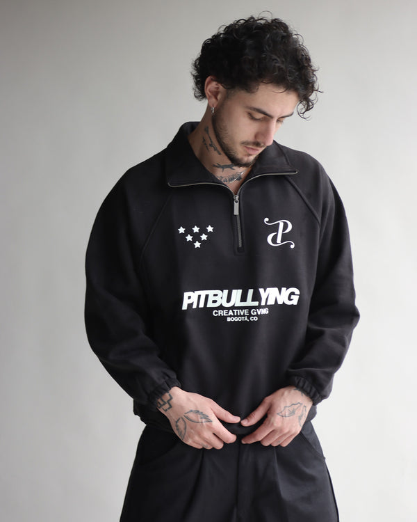 Hoodie Cuello Alto Negro