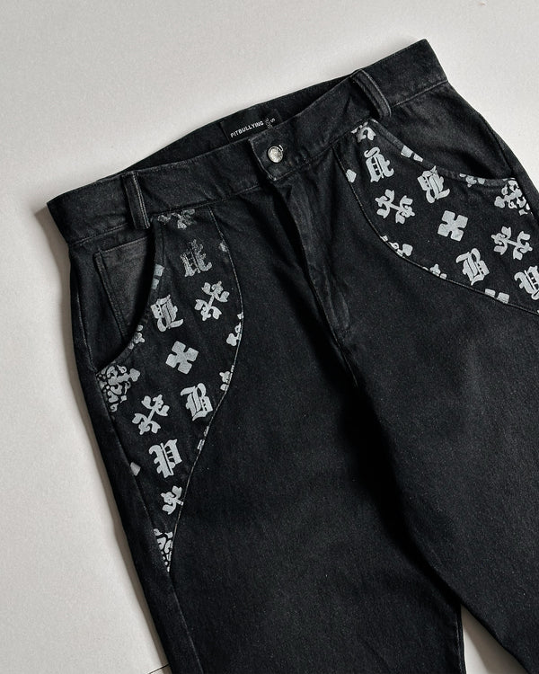 Pantalón Negro Monograma Pitbullying