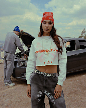 Camibuso Crop Blanco Pitbullying Goldstar